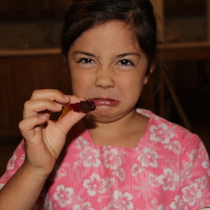 MacKenzie with gummy worm