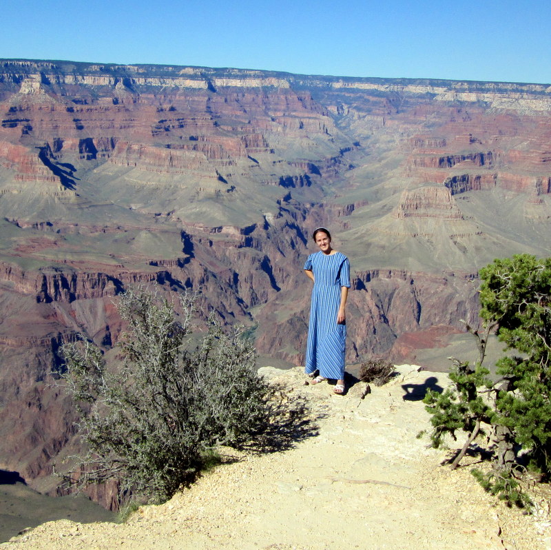 Lucinda J Miller on the edge of the Grand Canyon