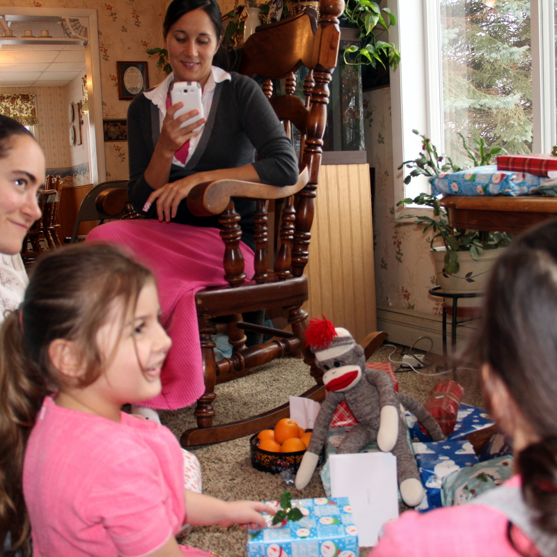 Opening presents at the Millers