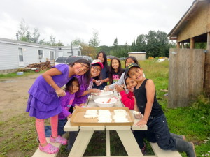 Making bannock dogs