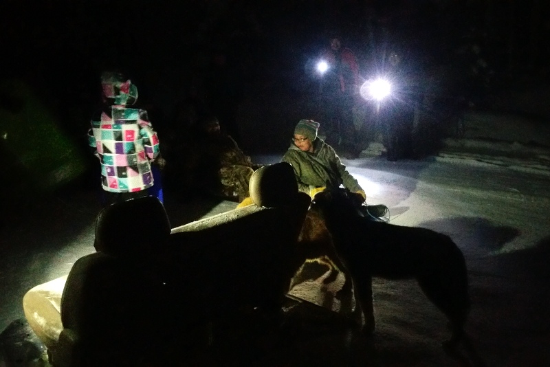 sledding at night