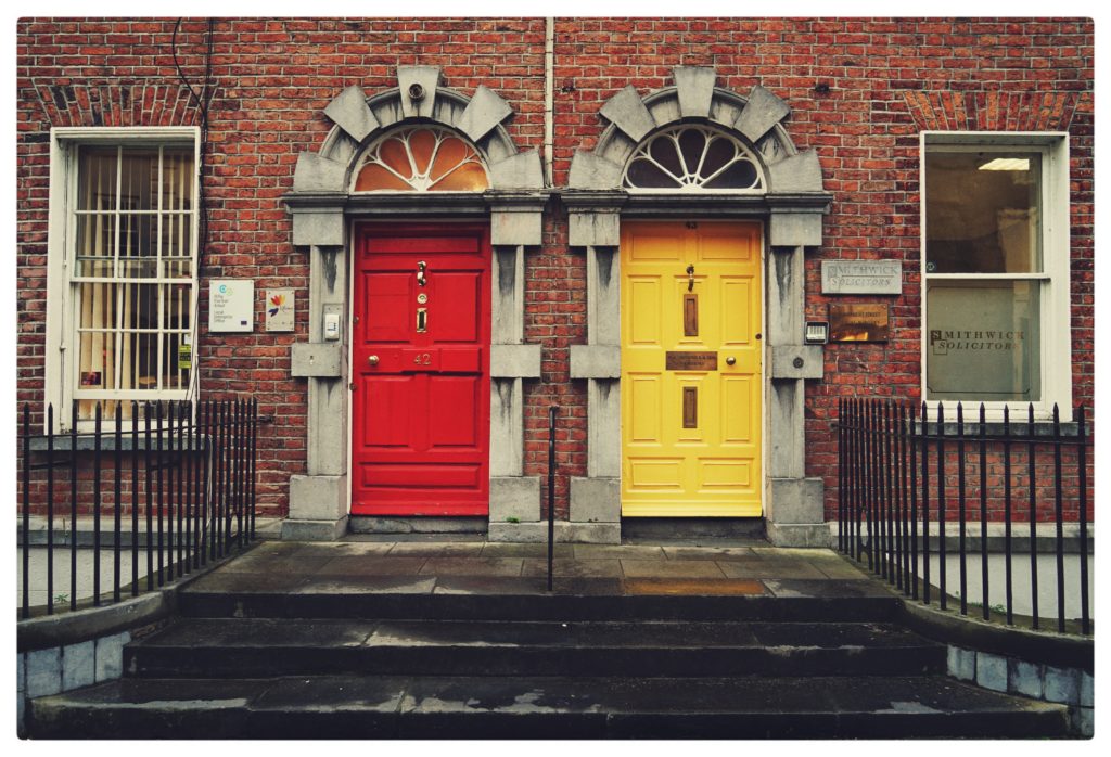 choice as symbolized by two colored doors