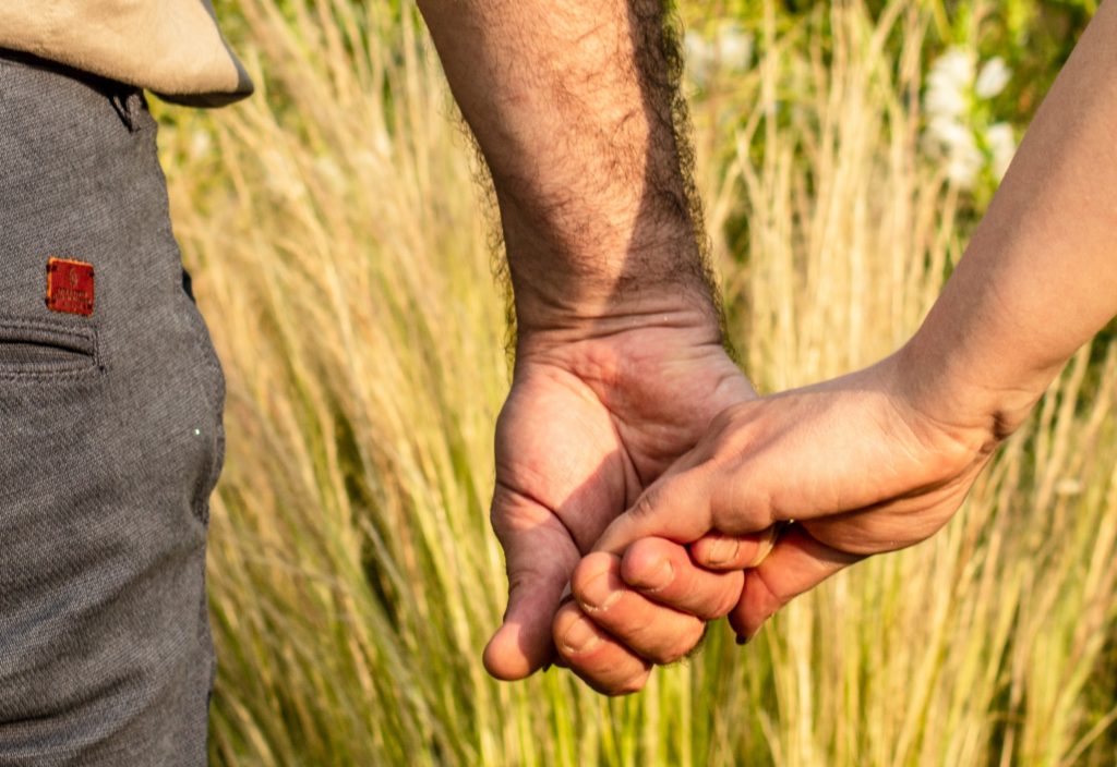 holding hands