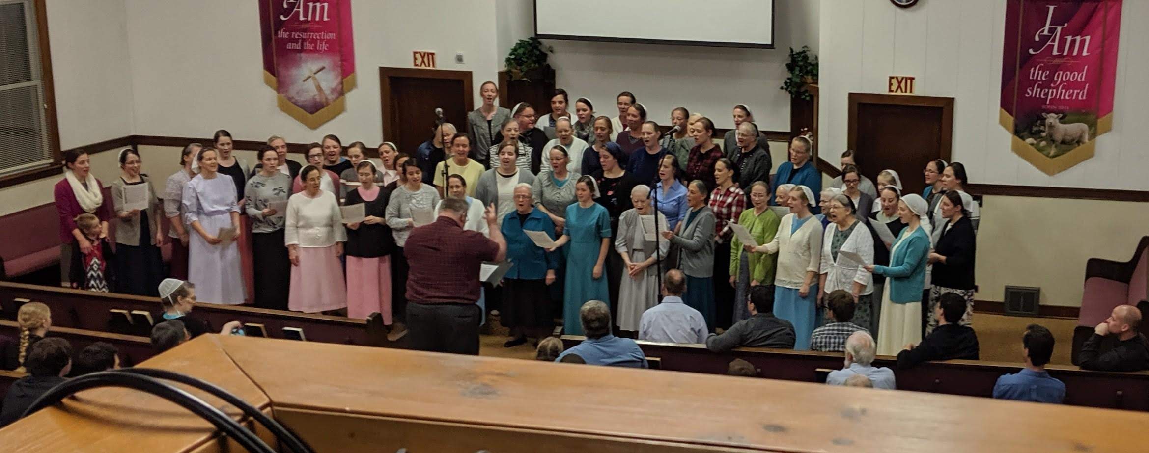 women-singing-at-Mountain-View-Mennonite - Lucinda J Kinsinger